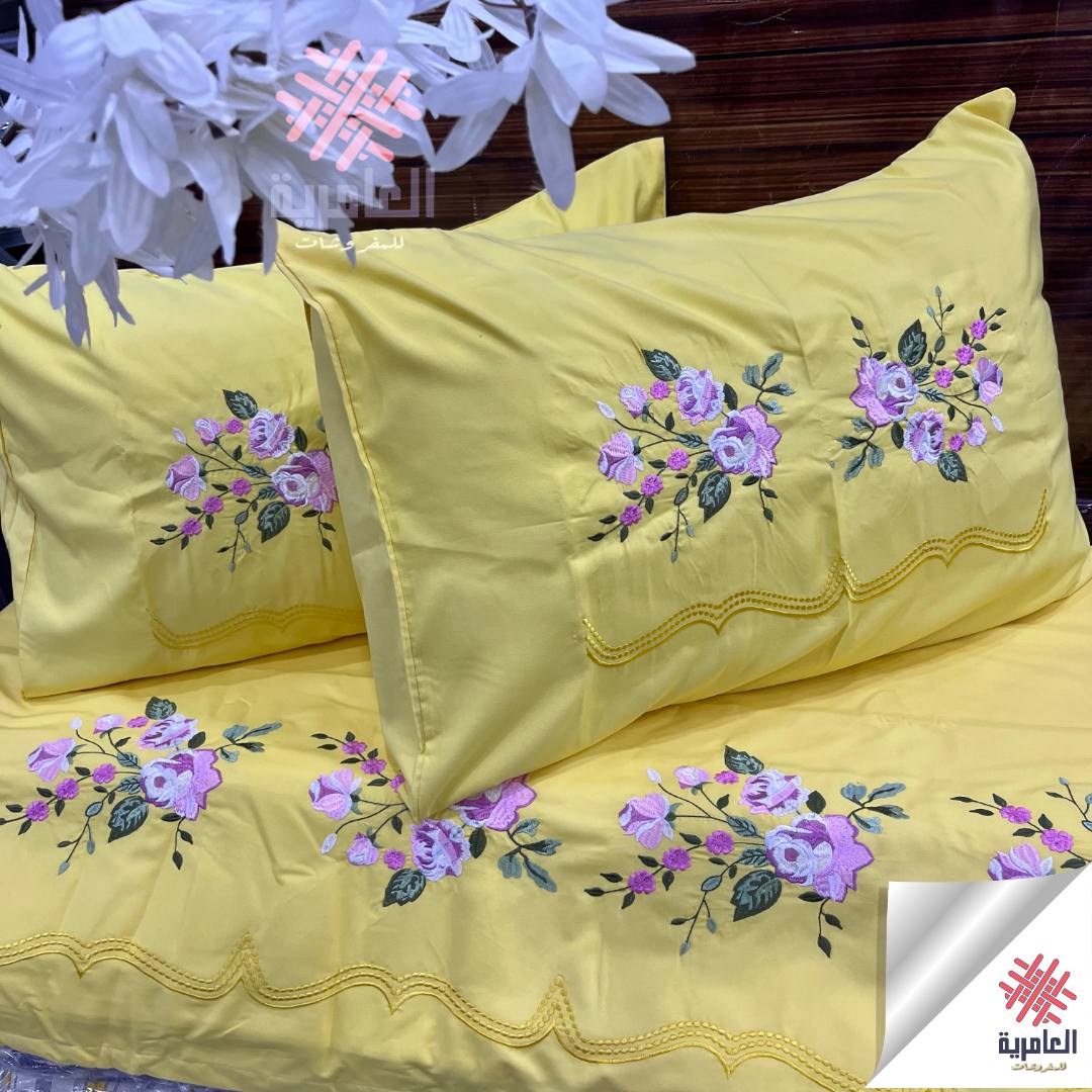 طقم ملاية ياسمينا مطرز كبير– 4 قطع 5117