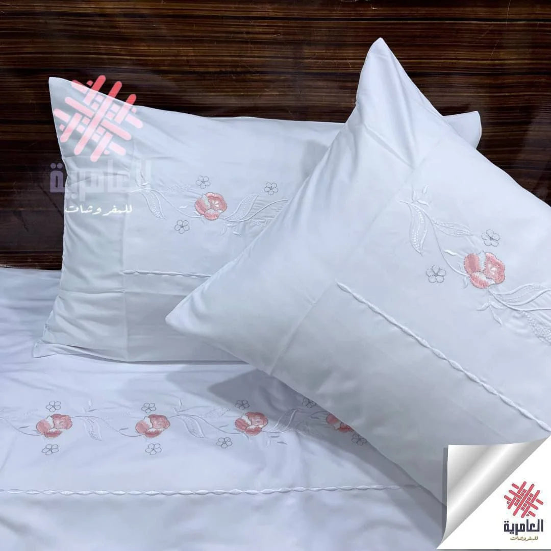 طقم ملاية مطرز زهرة 4قطع 5134