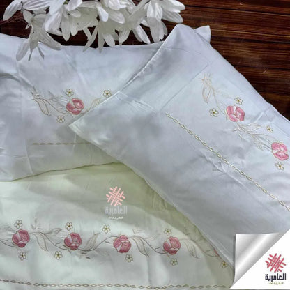 طقم ملاية مطرز زهرة 4قطع 5134