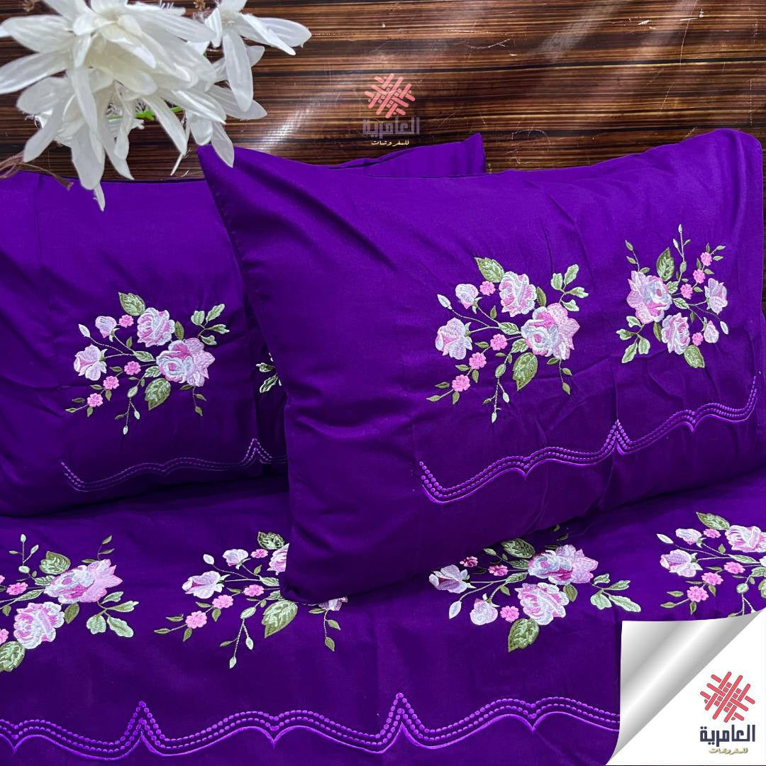 طقم ملاية ياسمينا مطرز كبير– 4 قطع 5117