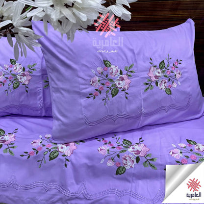 طقم ملاية ياسمينا مطرز كبير– 4 قطع 5117
