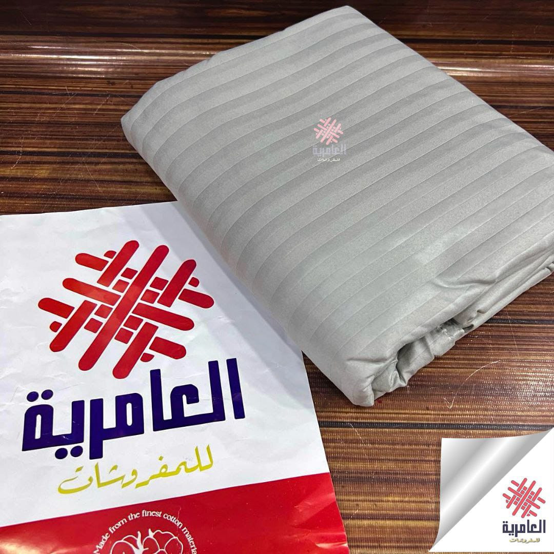 كفر لحاف سترايب مخلوط 180*220/ ابيض