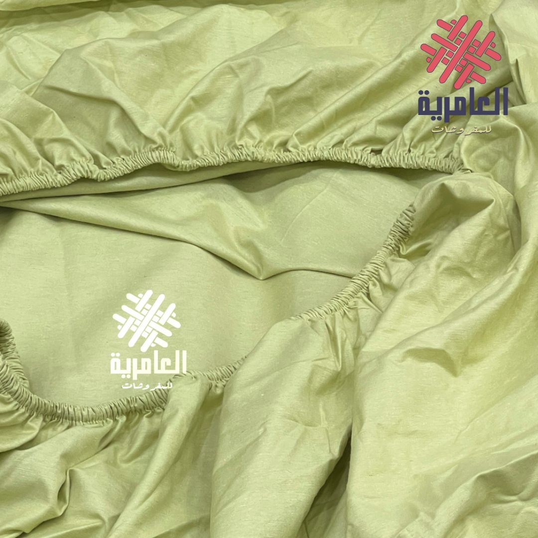 ملاية استك سادة 160*200 سم/زيتي